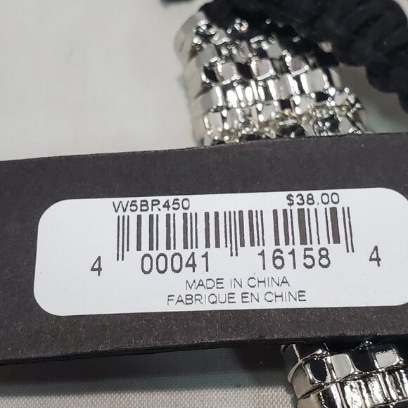 A/X Silver & Black Adjustable Bracelet by Armani Exchange - Picture 9 of 9